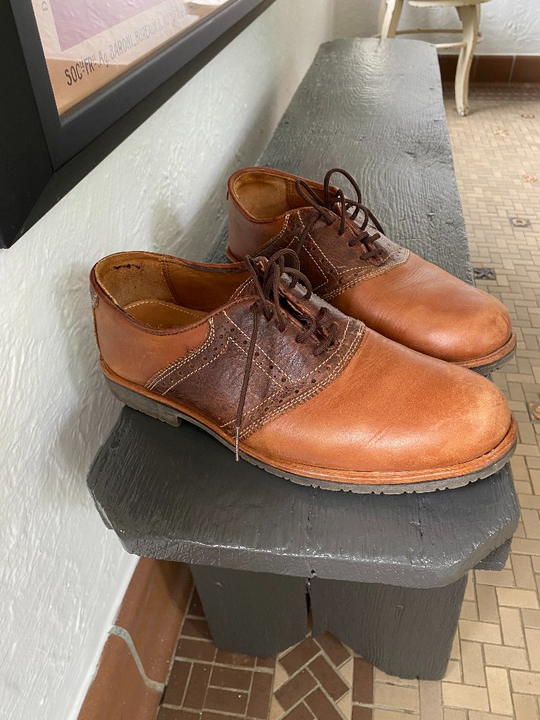 Oxfords / Saddle Shoes Leather Tan And Brown Size 8